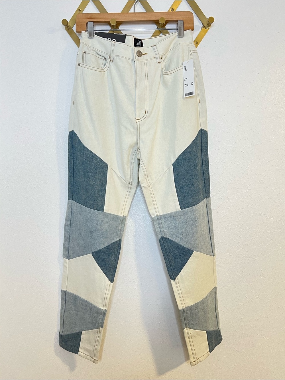 BDG Denim Cream & Blue Patchwork Jeans